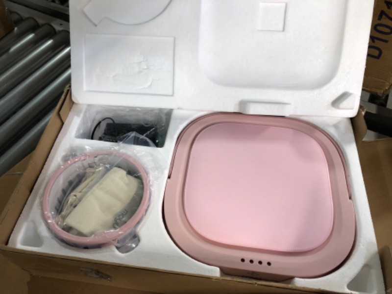 Photo 1 of **USED**
MOYU Mini Portable Bucket Washer Foldable Washing Machine Pink US Plug 110 v