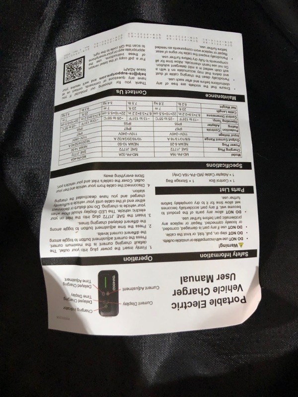 Photo 2 of Level 2 & Level 1 EV Charger, 16Amp  Black