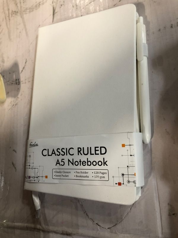 Photo 1 of feela College Ruled Notebooks, 4 Pack Business Notebook A5, White  