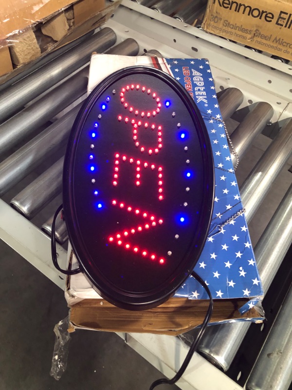 Photo 2 of LED Open Sign, AGPTEK 19x10inch LED Business Open Sign 