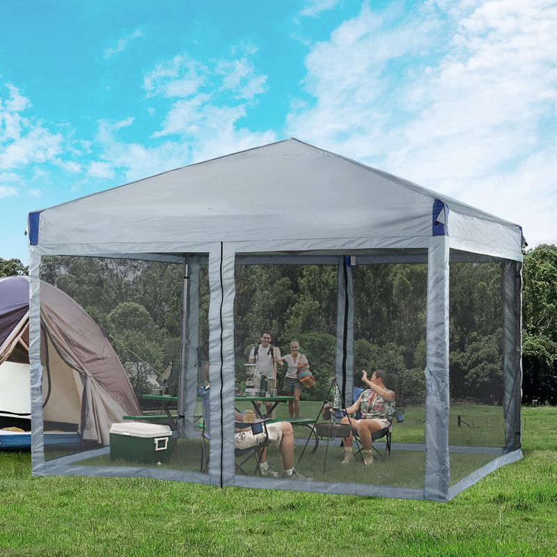 Photo 1 of **MISSING MESH WALLS**
Aoodor 12'x12'Pop Up Canopy Tent with Removable Mesh Sidewalls, Portable Instant Shade Canopy with Roller Bag