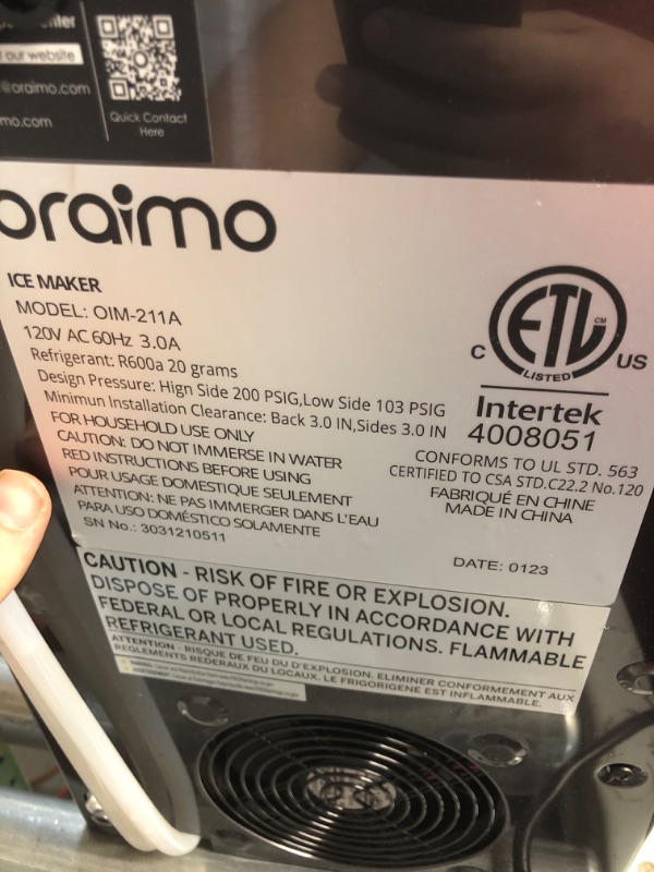 Photo 4 of ***UNTESTED - SEE NOTES***
Oraimo Nugget Ice Maker
