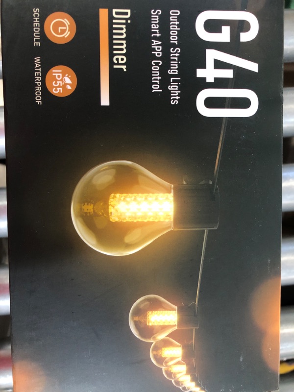 Photo 1 of **SEE NOTES**
iPEGTOP Smart Outdoor String Lights 50Ft, Bluetooth G40 Globe Patio Lights with 25 Dimmable LED Bulbs, 