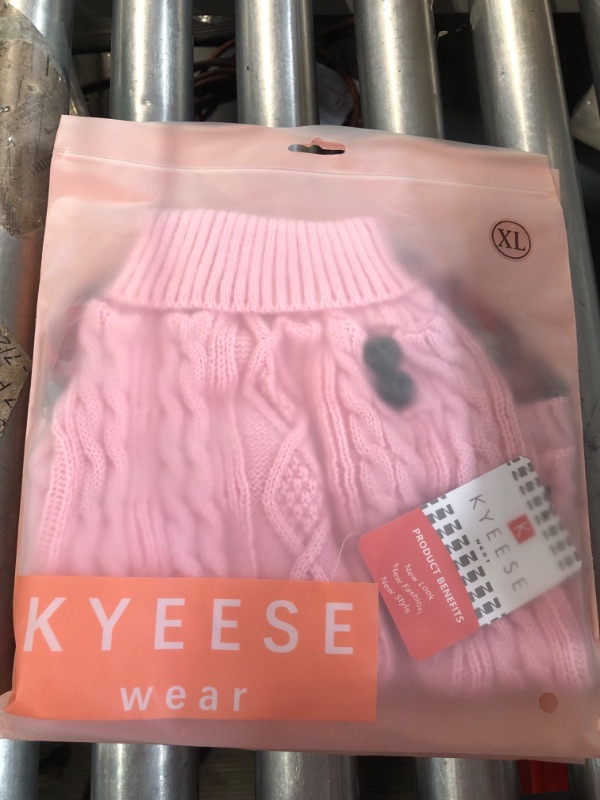 Photo 2 of KYEESE Dog Sweater with Leash Hole, Gingham/Pink X-Large