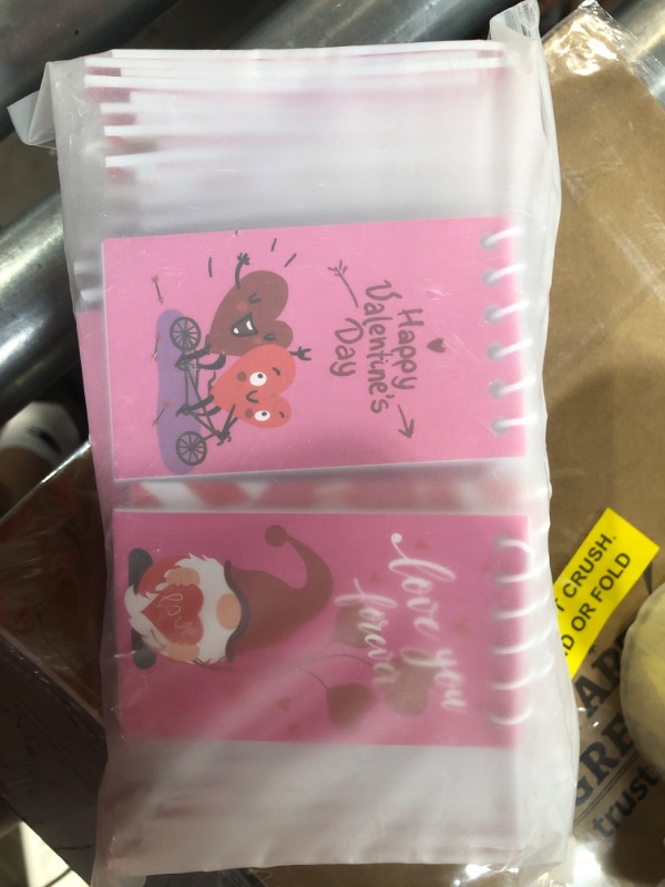 Photo 2 of Chinco 60 Pieces Mini Valentines Day Heart Notepads, Mini Spiral Notebooks, Fun Valentines Party Favors for Kids, Valentines Day Classroom Exchange Gifts for School Students (Cute Style)