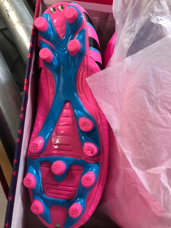 Photo 3 of Hawkwell Kids Outdoor Firm Ground Turf Soccer Shoes COLOR PINK SIZE 3