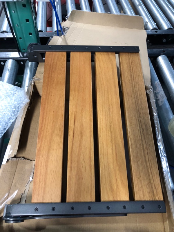 Photo 1 of 18" Teak Folding Shower Seat Wall Mounted,Fold Down Shower Bench 