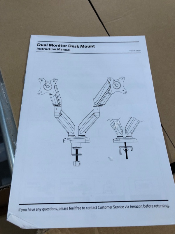 Photo 5 of MOUNTUP Dual Monitor Stand, Fully Adjustable Gas Spring Dual Monitor Mount, Monitor Desk Mount with C Clamp, Grommet Mounting Base, Double Monitor Arm for 2 Computer Screen up to 32 Inch, MU0005