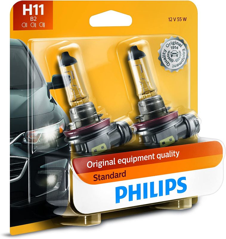 Photo 1 of PHILIPS - 12362B2 Philips H11 Standard Halogen Replacement Headlight Bulb, 2 Pack 