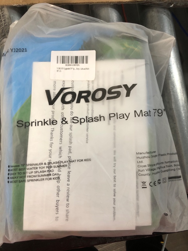 Photo 2 of *USED* VOROSY Upgraded 79" Sprinkler & Splash Play Mat, Splash Pad, Inflatable Summer Outdoor Sprinkler Pad Water Toys Fun for Children