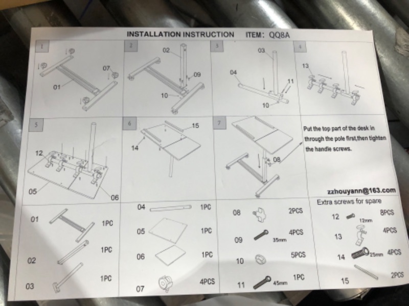 Photo 4 of TigerDad Over Bed Table with Wheels Adjustable | Rolling Laptop Table Overbed Desk Hospital Tray Table Sofa Chair Side Table 