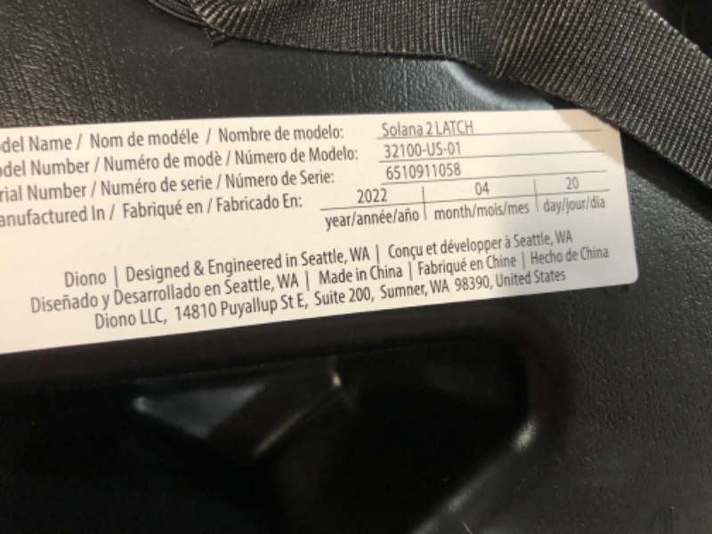 Photo 5 of Diono Solana 2 XL 2022, Dual Latch Connectors, Lightweight Backless Belt-Positioning Booster Car Seat, 8 Years 1 Booster Seat, Black NEW! LATCH Connect Single 