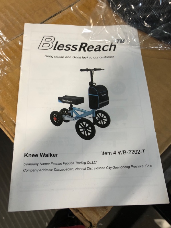 Photo 5 of BlessReach Knee Scooter, All Terrain Foldable Knee Scooter Walker, Disc Brake Knee Walker for Foot Injuries Compact Crutches Alternative 