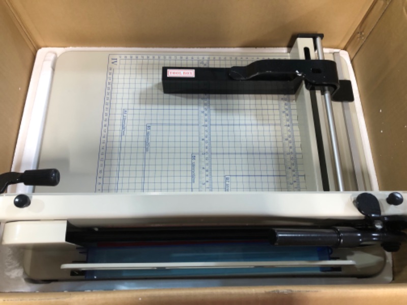Photo 1 of Heavy Duty Paper Cutter, 12" Guillotine Paper Cutter, Cortadora de Papel 500 Sheets Paper Trimmer 