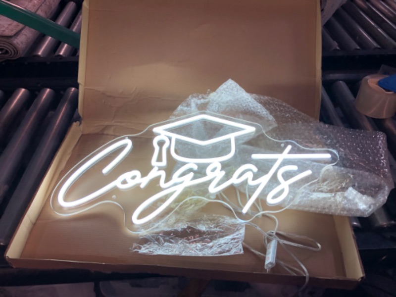 Photo 2 of Congrats Grad Neon Sign,UOPUDSIR Graduation LED Neon Sign Congrats Neon Light Dimmable Neon Signs **STOCK PHOTO FOR REFERENCE, SEE ACTUAL PHOTOS** 