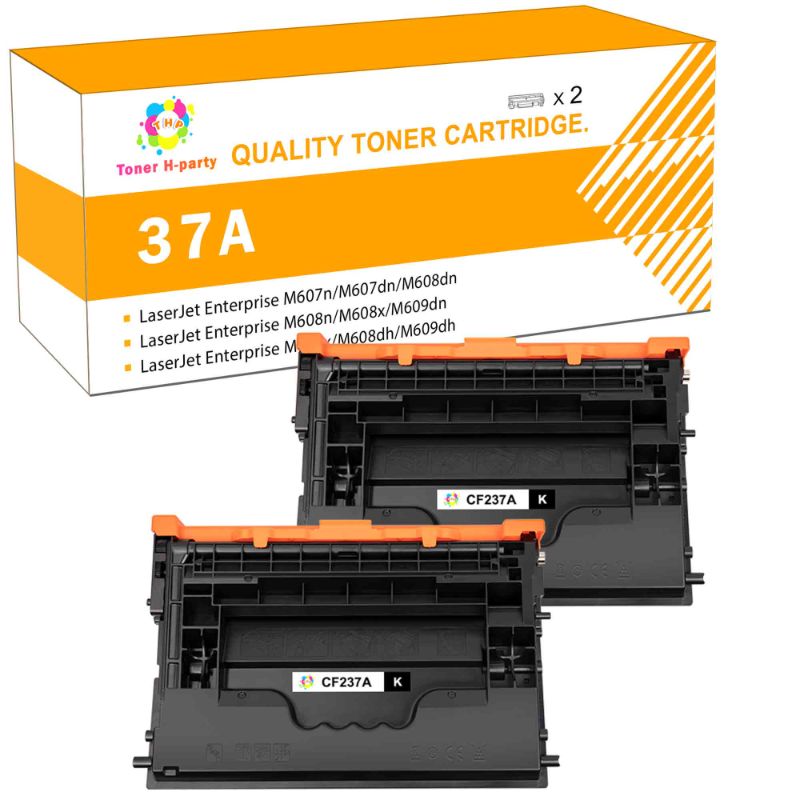 Photo 1 of Toner H-Party 2-Pack Compatible 37A 37X Toner Cartridge for HP CF237A CF237X LaserJet Enterprise M607n M607dn M608dn M609dh MFP M632h M632fht M631z M633fh M631dn MFP M631h M632z M633 Black