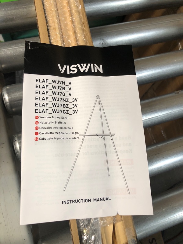 Photo 3 of *SEE NOTES VISWIN 63" Wooden Tripod Display Easel Stand for Wedding Sign, Poster, A-Frame Artist Easel Floor with Tray for Painting, Canvas, Foldable Easel - Natural Natural 1 PCS