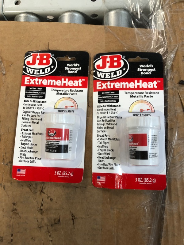 Photo 3 of J-B Weld 37901 ExtremeHeat High Temperature Resistant Metallic Paste - 3 oz - 2 pack