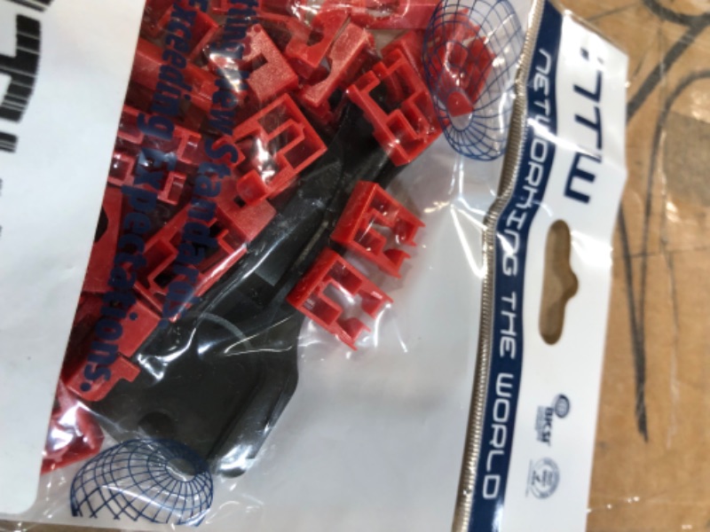 Photo 1 of NTW NL-LCPBK50-RD Net-Lock Locking LC Port/Dust Blocker with Black Removal Tool, red, 50 + 3 Key LC 50 + 3 Red