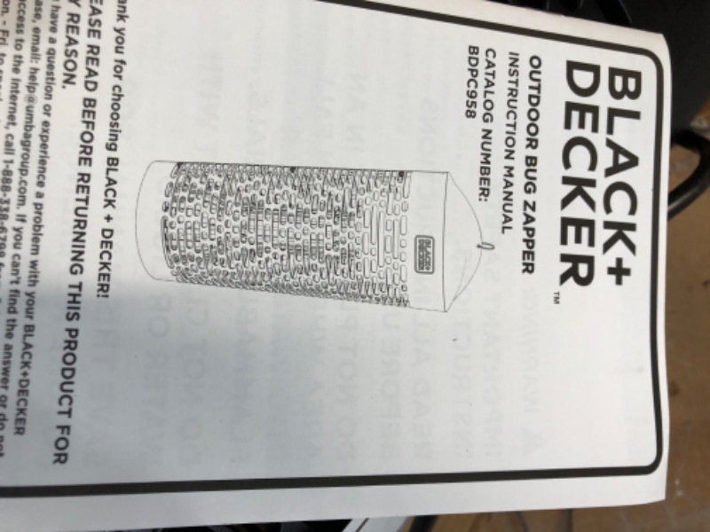 Photo 2 of **SEE NOTES**
 BLACK+DECKER Bug Zapper- Mosquito Repellent & Fly Traps 