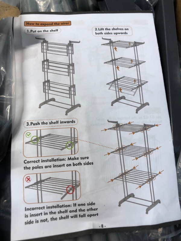 Photo 5 of - see notes - HOMIDEC Clothes Drying Rack, Oversized 4-Tier(67.7" HIGH)