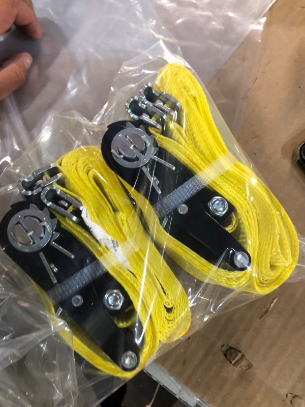 Photo 2 of SGT KNOTS E-Track Adjustable Cam Buckle Strap - Heavy Duty Cargo Strap for Loading Truck Bed, Utility Trailer (2" x 12ft - 2 Pack, Yellow) Cam - 2 in x 12 ft - 2 pack Yellow