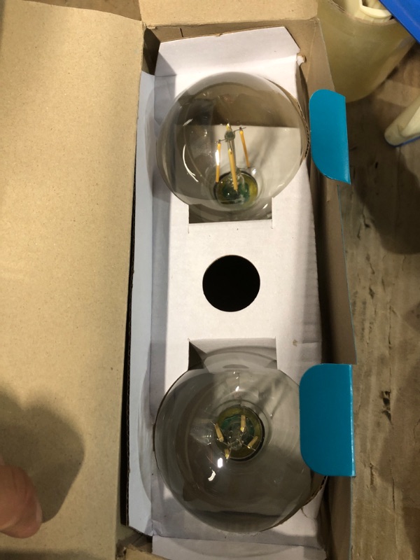 Photo 1 of 100-Watt Equivalent G25 Dimmable Globe Clear Glass Filament LED Vintage Edison Light Bulb Bright White (3-Pack)