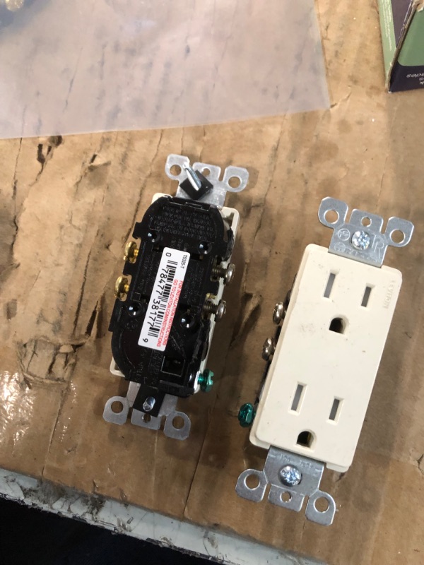 Photo 1 of Leviton Decora 15 Amp Tamper Resistant Duplex Outlet Receptacle, Light Almond