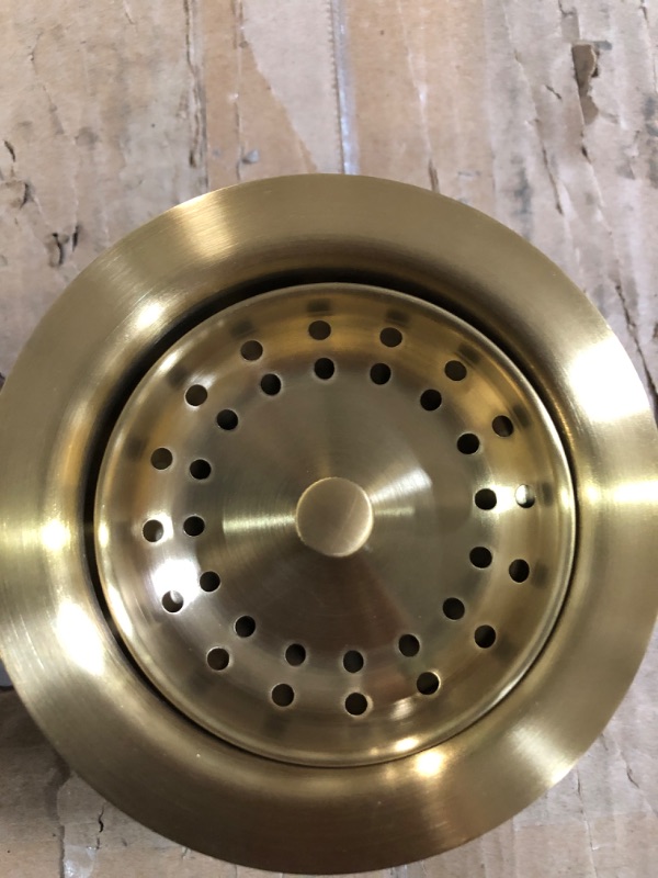 Photo 2 of 3-1/2 in. Drop-In Kitchen or Bar Sink Basket STRAINER in Brushed Gold