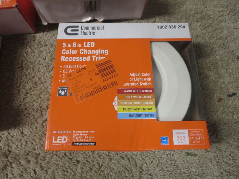 Photo 1 of Commercial Electric 5&6" Color Temp. Selectable LED Recessed Light Trim 