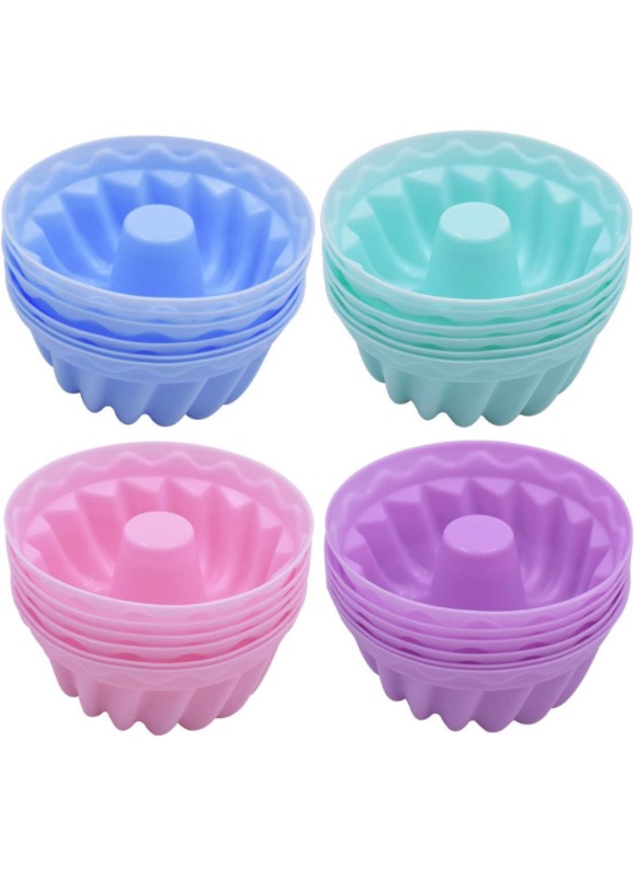 Photo 1 of Silicone Cupcake Molds - WENTS 24 Pack Reusable