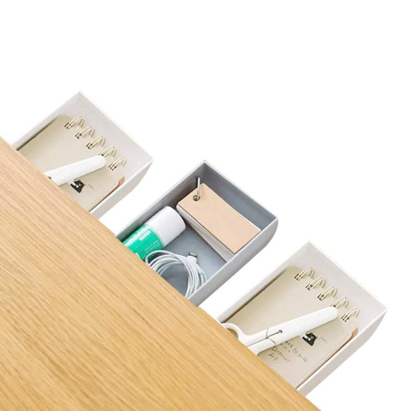 Photo 1 of Hidden Underside Mini Desk Drawer Organizer- pencil cabinet Vanity Storage desktops and office space tray (3pack)