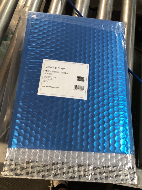 Photo 2 of ProLine Matte Metallic Ice Blue Bubble Padded Mailers 4x8 Inch Self Seal Padded Envelopes (10)