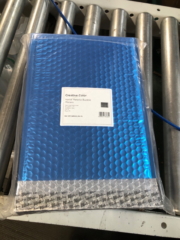 Photo 2 of ProLine Matte Metallic Ice Blue Bubble Padded Mailers 4x8 Inch Self Seal Padded Envelopes (10)