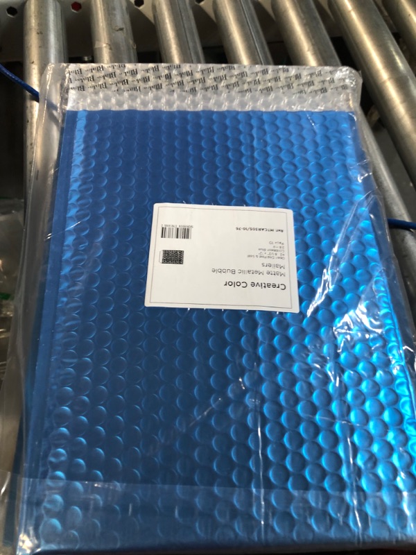 Photo 2 of ProLine Matte Metallic Ice Blue Bubble Padded Mailers 4x8 Inch Self Seal Padded Envelopes (10)