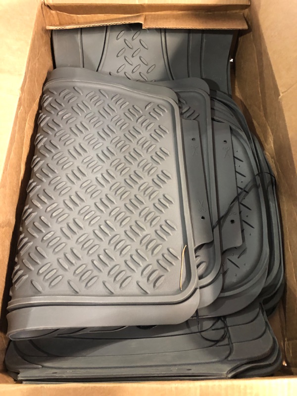 Photo 2 of BDK MaxDuty Rubber Floor MatS (Gray) 3-Piece Gray