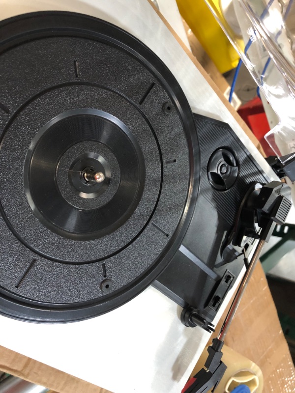 Photo 1 of **SEE NOTES** Vinyl Record Player Wireless Turntable with Built-in Speakers and USB Belt-Driven Vintage Phonograph Record Player 3 Speed for Entertainment and Home Decoration White