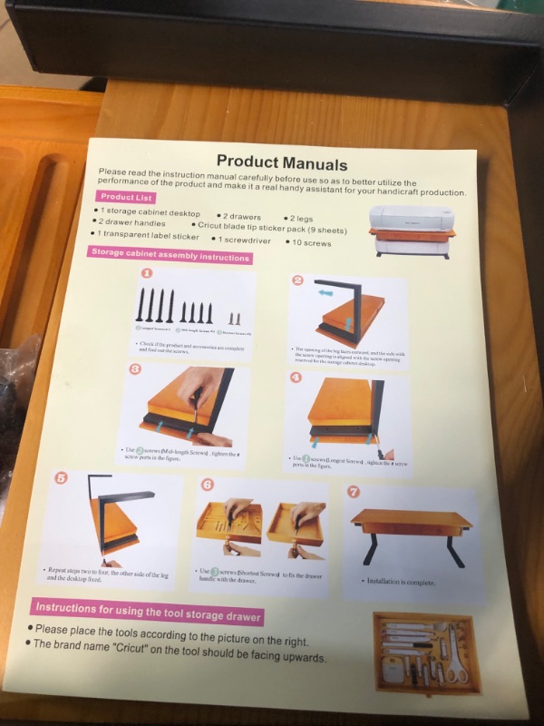 Photo 3 of Duryeo Tabletop Solid Wood Stacker with Storage Drawers, Organizer Stand to Keep Cricut Craft Cutting Machines, Accessories and Other Supplies Organized ?Machine Not Included?