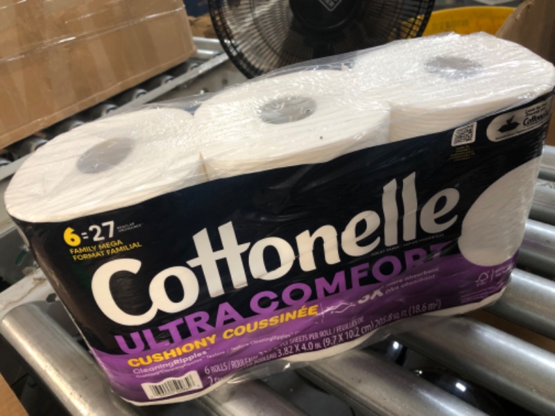 Photo 2 of Cottonelle Ultra Comfort Toilet Paper with Cushiony CleaningRipples Texture, Strong Bath Tissue, 6 Family Mega Rolls (6 Family Mega Rolls = 27 Regular Rolls), 325 Sheets per Roll