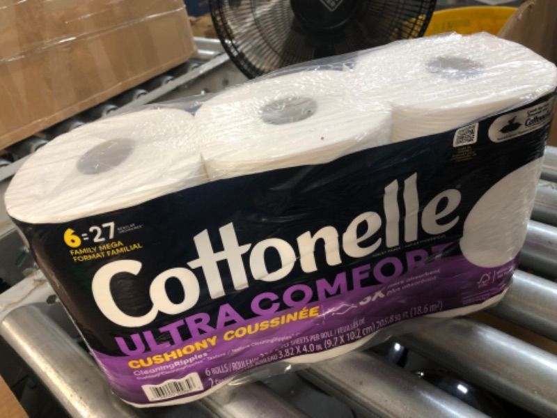 Photo 2 of Cottonelle Ultra Comfort Toilet Paper with Cushiony CleaningRipples Texture, Strong Bath Tissue, 6 Family Mega Rolls (6 Family Mega Rolls = 27 Regular Rolls), 325 Sheets per Roll