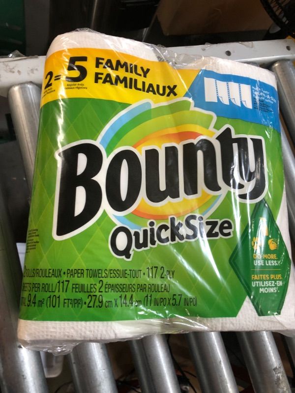 Photo 1 of Bounty Select-A-Size Paper Towels, White, 2 Double Plus Rolls = 5 Regular Rolls