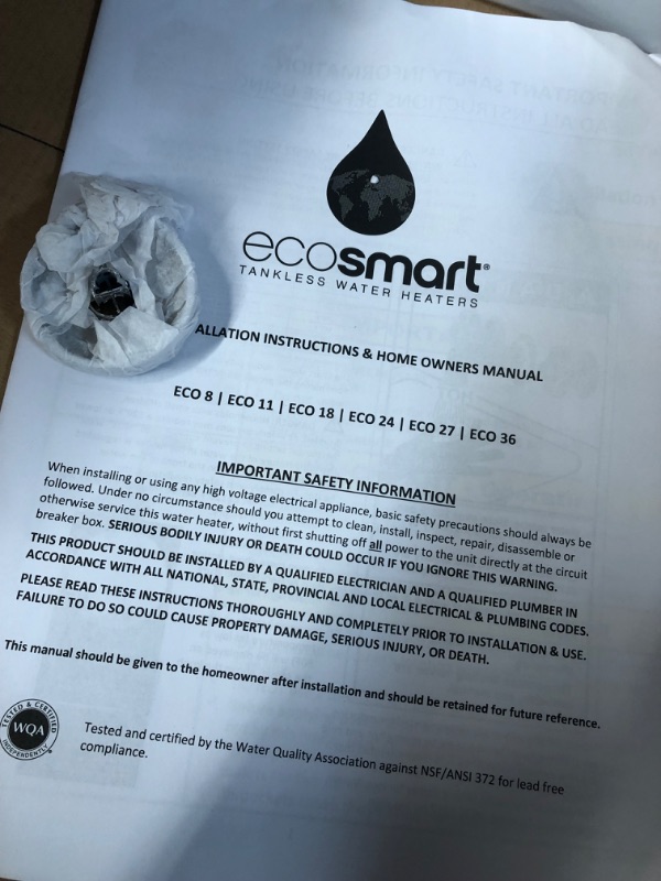 Photo 3 of **USED BUT APPEARS NEW** EcoSmart ECO 27 Tankless Water Heater, Electric, 27-kW - Quantity 1 & SIEMENS Q240 40-Amp Double Pole Type QP Circuit Breaker black ECO 27 Water Heater + Breaker