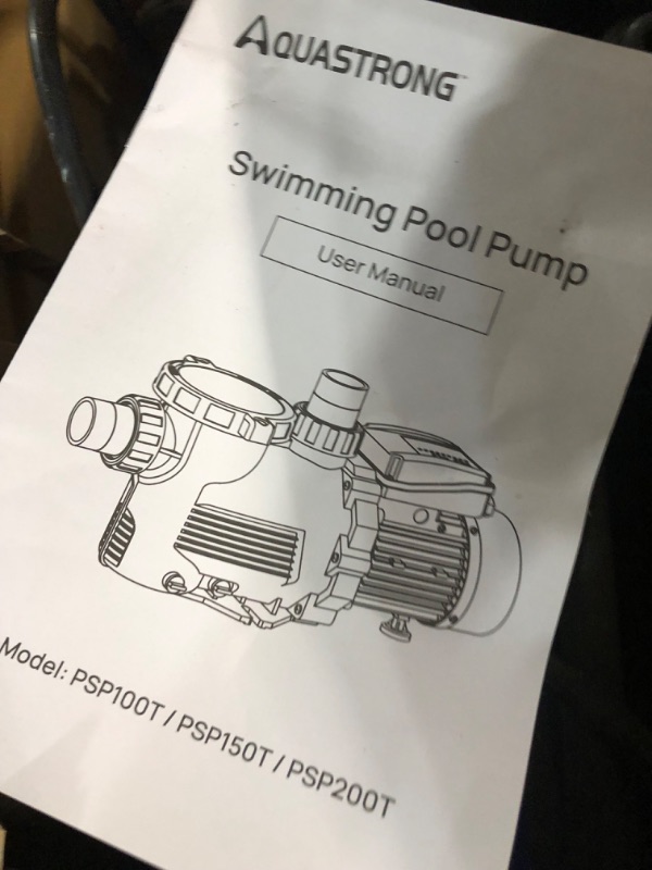 Photo 3 of (PARTS ONLY)Aquastrong 2 HP In/Above Ground Pool Pump with Timer, 220V, 8917GPH, High Flow