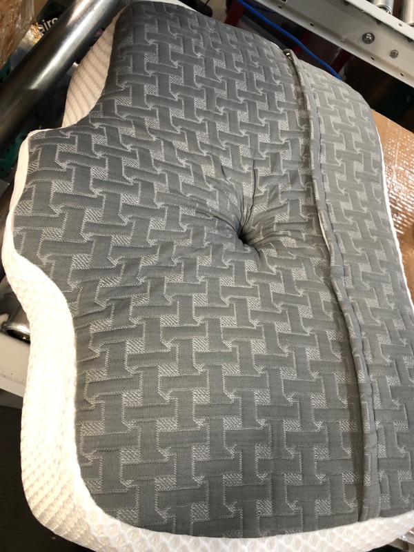 Photo 2 of **USED BUT APPEARS NEW** Elviros Cervical Memory Foam Neck Pillow - Dark Grey Queen Size 23.6*15.2*3.9/5.3 inches