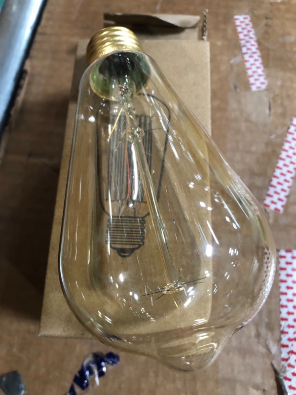 Photo 2 of (4x) E26 Edison Bulbs, Bravelight Antique Vintage Light Bulbs, ST64 40W 2700K Warm Dimmable