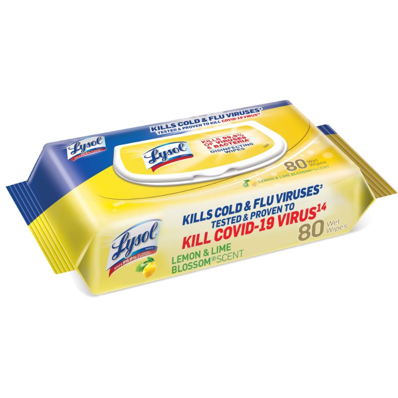 Photo 1 of (2x) LYSOL Disinfecting Wipes - Lemon & Lime Blossom Flatpack 80 ct. 