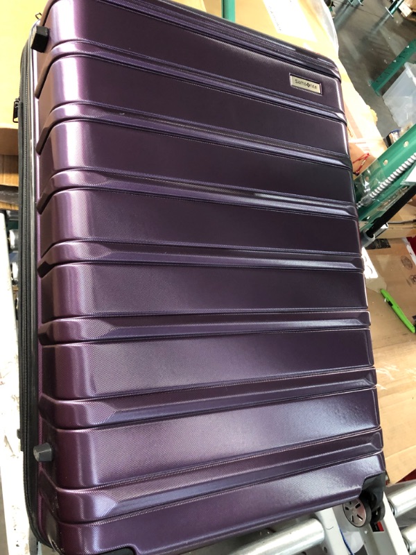 Photo 2 of **USED BUT APPEARS NEW** Samsonite Omni 2 Hardside Expandable Luggage with Spinner Wheels, Checked-Medium 24-Inch, Purple 