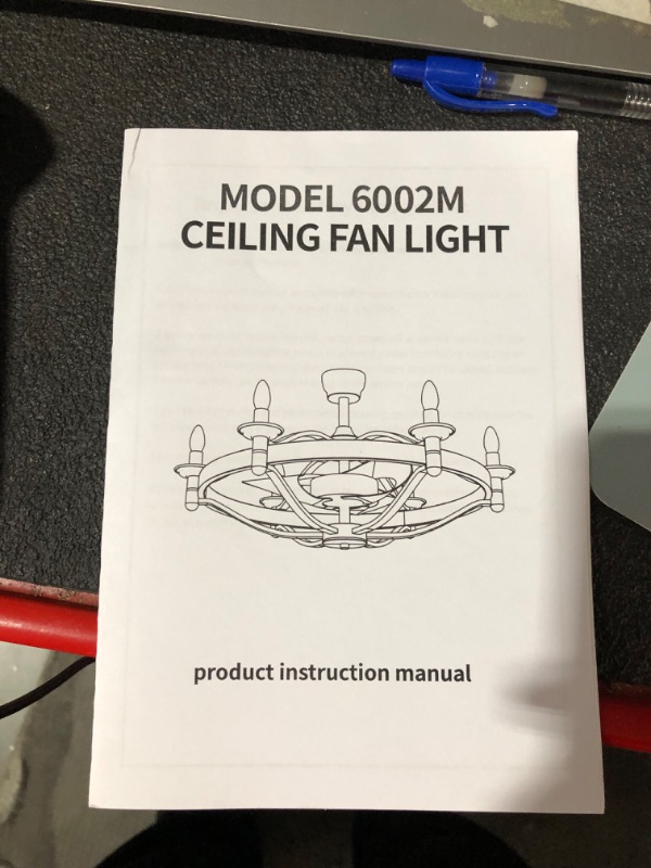 Photo 5 of ***UNTESTED***
MADSHNE 32" Caged Ceiling Fans with Lights and Remote, Rustic