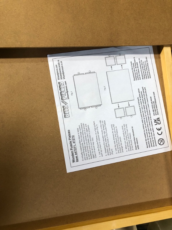Photo 1 of Bits and Pieces - The Original Jumbo 1500 pc Wooden Puzzle Plateau-Smooth Fiberboard Work Surface - Four Sliding Drawers Complete This Puzzle Storage System 1500 piece