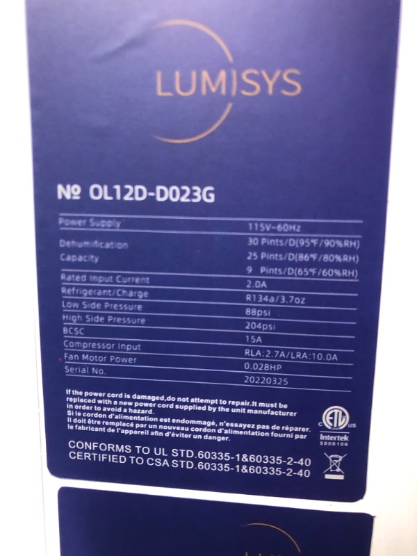 Photo 5 of Lumisys 2000 Sq Ft 30 Pints Dehumidifiers for Large Room, Basements, Home, Bathroom, Bedroom, with Auto or Manual Drainage 